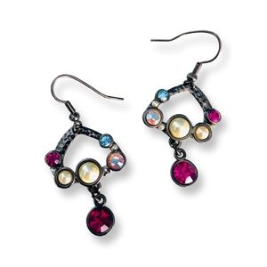 Cute Brand New Aurora Borealis Rhinestones Faux Pearls Earrings